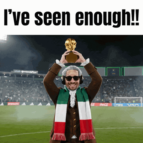 Man Holding Trophy I've Seen Enough
