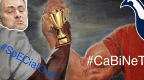 Man Holding Trophy Next To Man With #SpecialOne GIF
