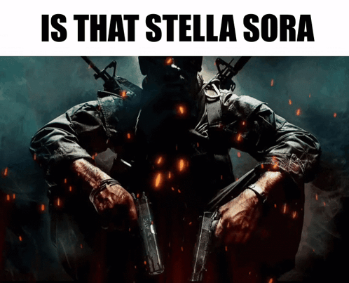 Man Holding Two Guns Is That Stella Sora