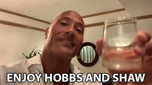 Man Holding Water Glass Enjoy Hobbs and Shaw