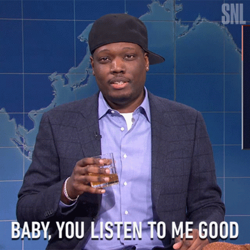Man Holding Whiskey Saying Baby You Listen