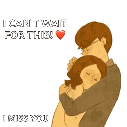 Man Hugging Woman Saying I Can't Wait