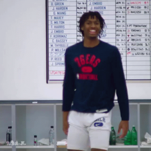 Man in 76ers Sweatshirt