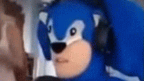 Man In A Sonic Attire Looking Funny GIF