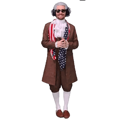 Man in American Flag Costume Dancing