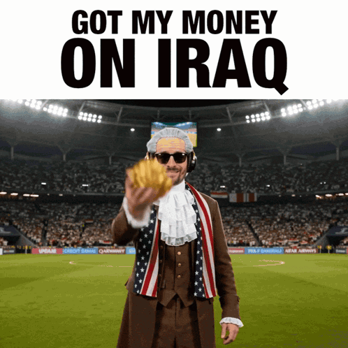 Man In American Flag Outfit Holding Fries GIF