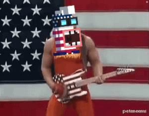 Man In American Flag Outfit Playing Guitar GIF