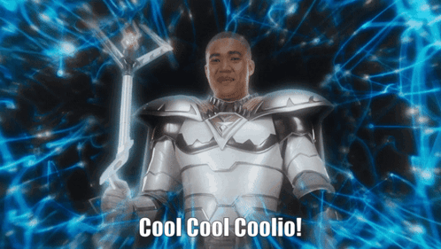 Man in Armor Holding Sword Cool Cool Coolio