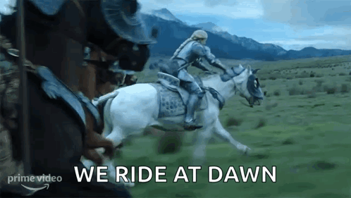 Man in Armor Riding Horse in Field
