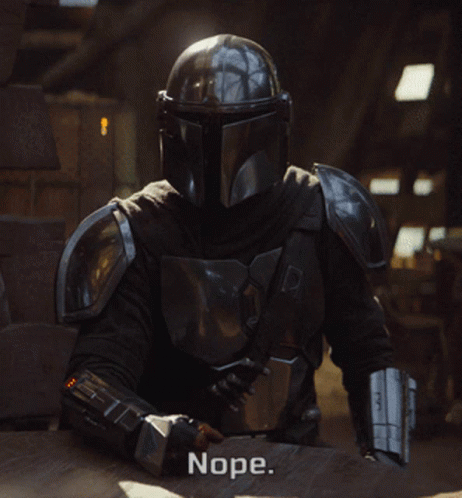 Man in Armor Saying Nope