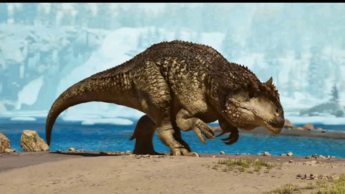 Man In Armor Standing On Sandy Beach GIF