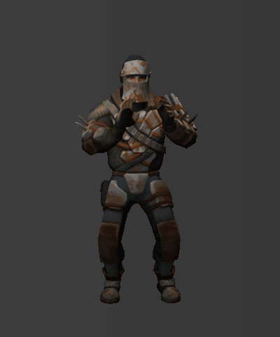 Man in Armor with Helmet