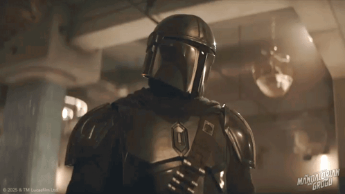 Man in Armor with Mandalorian Shield