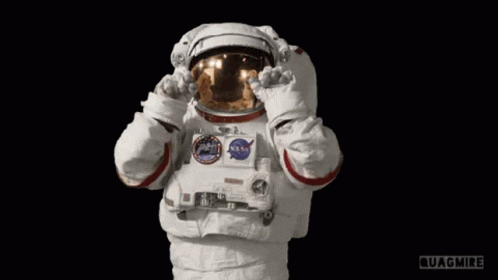 Man in Astronaut Suit Saying Happy Birthday Carter