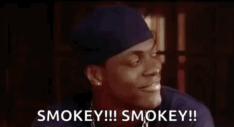 Man in Bandana Saying Smokey Smokey