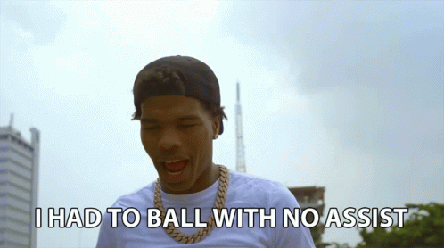 Man In Baseball Cap And Necklace Says I Had To Ball GIF