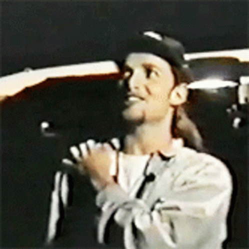 Man In Baseball Cap And White Shirt GIF