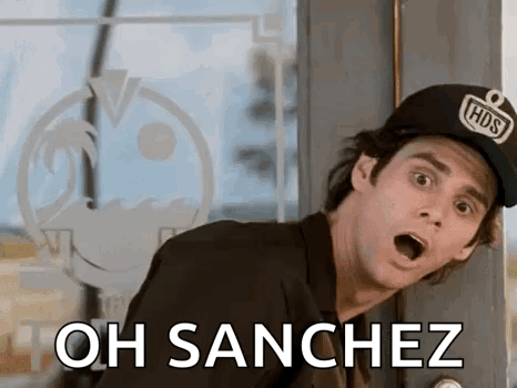Man in Baseball Cap Mouth Open Oh Sanchez