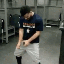Man in Baseball Shirt Dancing