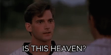 Man In Baseball Uniform Says Is This Heaven GIF