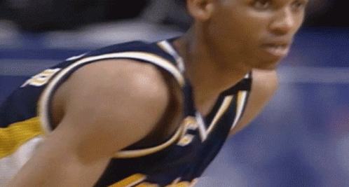 Man In Basketball Uniform With V GIF