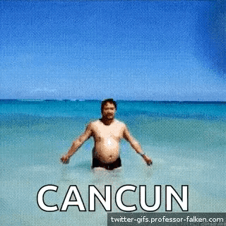 Man In Bathing Suit In Cancun GIF
