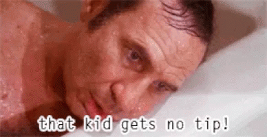 Man in Bathtub That Kid Gets No Tip!