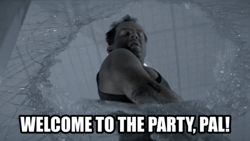 Man in Bathtub Welcome to the Party Pal
