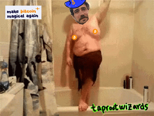 Man In Bathtub With Make Bitcoin Magical Again GIF