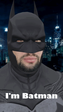 Man in Batman Costume Saying I'm Batman