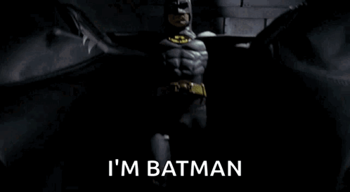 Man in Batman Costume Saying I'm Batman