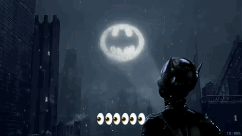 Man In Batman Suit Looking Up GIF