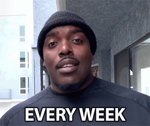Man in Beanie and Black Shirt with Every Week