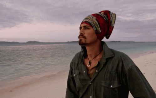 Man in Beanie and Necklace on Beach