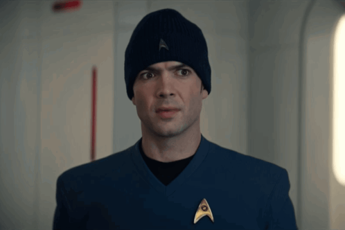 Man in Beanie and Star Trek Uniform