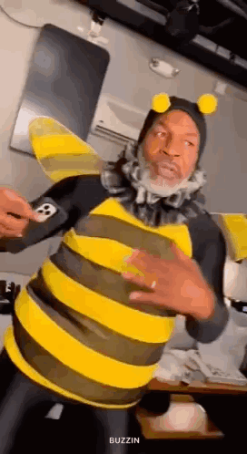 Man In Bee Costume Standing GIF
