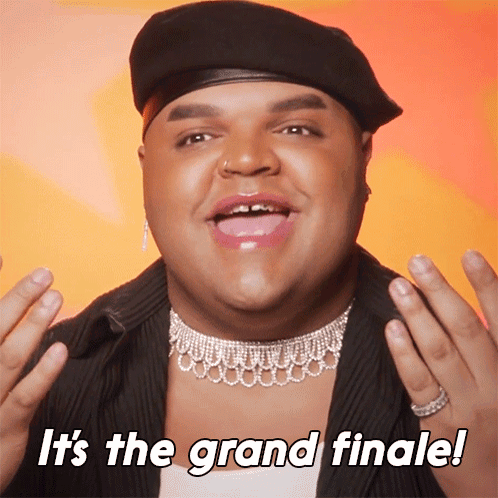 Man In Beret And Choker Says Grand Finale GIF