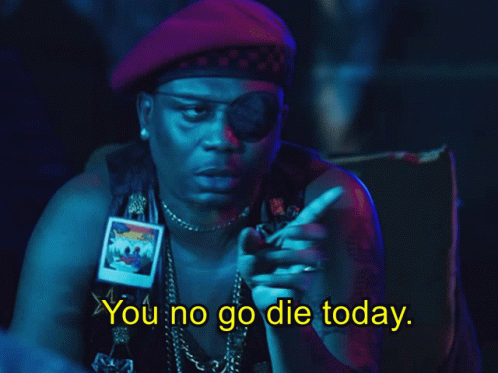 Man in Beret and Sunglasses Saying You No Go Die Today