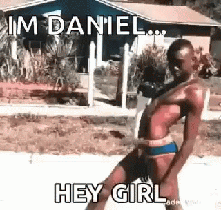 Man in Bikini Dancing Saying Hey Girl