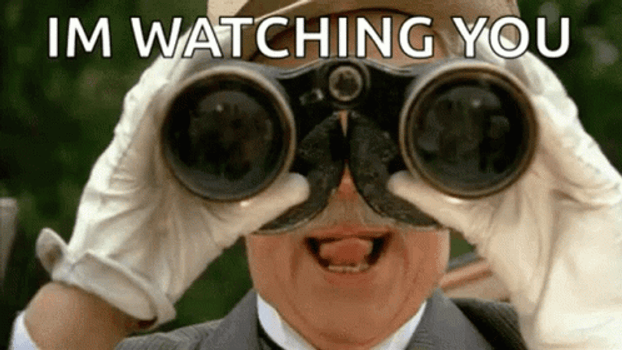 Man In Binocular Vision Watching You GIF