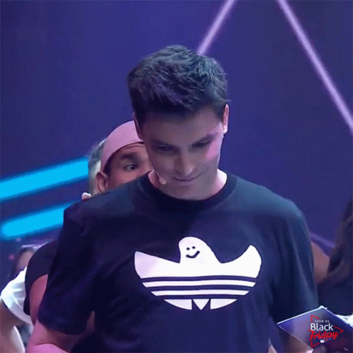 Man In Black Adidas Ghost T-Shirt GIF