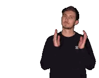Man in Black Adidas Shirt Making Gesture