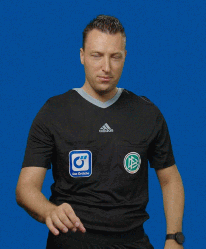 Man In Black Adidas Shirt With Das Kritische Logo GIF