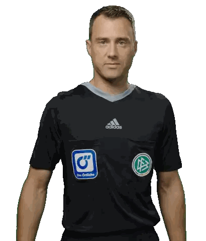 Man in Black Adidas Shirt with Patches