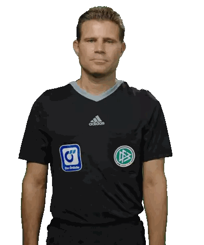 Man in Black Adidas Shirt with Sticker