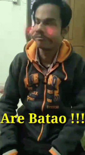 Man In Black And Orange Hoodie Batao !! GIF