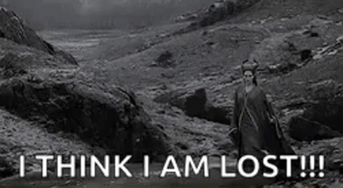 Man In Black And White Field I Think I Am Lost GIF