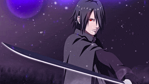 Man In Black Cape Holding Sword GIF