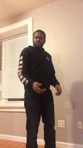Man in Black Champion Hoodie