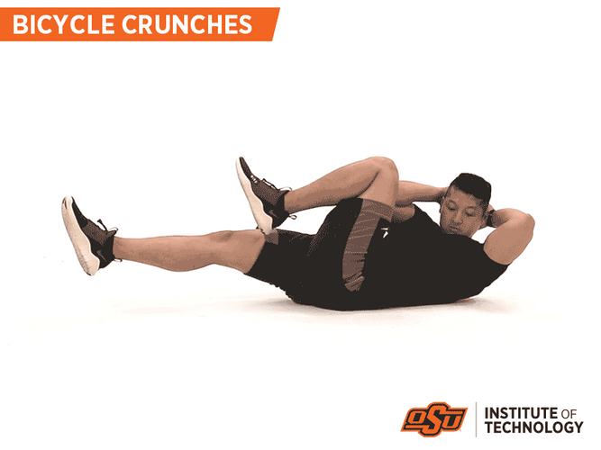 Man In Black Doing Crunches Workout GIF